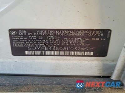 Zdjęcie 13 z 13 samochodu: 2008 BMW X5 3.0I VIN:5UXFE43508L032451 - miniatura