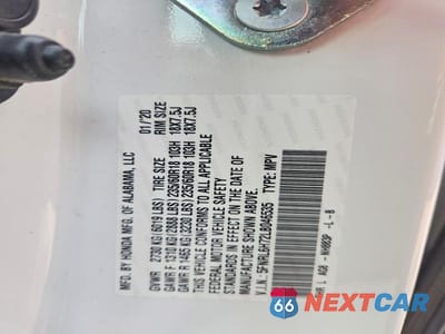 Zdjęcie 13 z 13 samochodu: 2020 HONDA ODYSSEY EXL VIN:5FNRL6H72LB046535 - miniatura