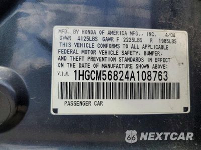 Zdjęcie 13 z 13 samochodu: 2004 HONDA ACCORD EX VIN:1HGCM56824A108763 - miniatura