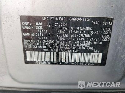 Zdjęcie 13 z 13 samochodu: 2018 SUBARU OUTBACK 2.5I PREMIUM VIN:4S4BSAFCXJ3344635 - miniatura