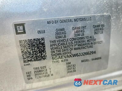 Zdjęcie 13 z 13 samochodu: 2018 BUICK ENCLAVE VIN:5GAEVAKW6JJ266294 - miniatura