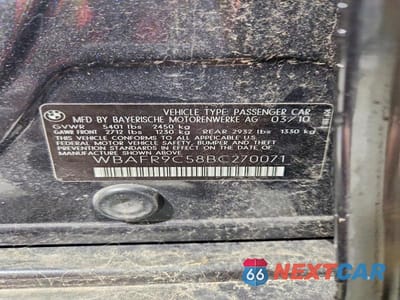 Zdjęcie 12 z 12 samochodu: 2011 BMW 550I VIN:WBAFR9C58BC270071 - miniatura