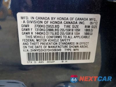 Zdjęcie 13 z 13 samochodu: 2013 ACURA MDX TECHNOLOGY VIN:2HNYD2H37DH506549 - miniatura