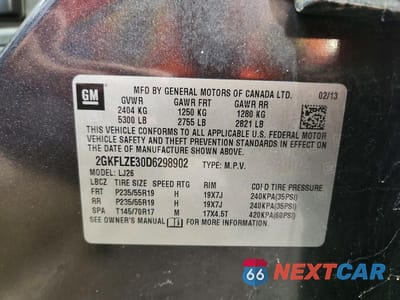 Zdjęcie 13 z 13 samochodu: 2013 GMC TERRAIN DENALI VIN:2GKFLZE30D6298902 - miniatura