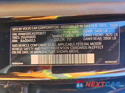 Zdjęcie 13 z 13 samochodu: 2025 VOLVO XC60 PLUS VIN:YV4M12RC4S1113077 - miniatura