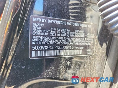 Zdjęcie 13 z 13 samochodu: 2013 BMW X3 XDRIVE28I VIN:5UXWX9C52D0D06416 - miniatura