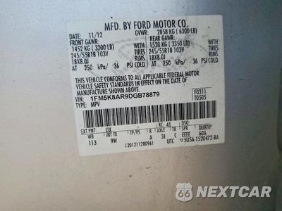 Zdjęcie 12 z 12 samochodu: 2013 FORD EXPLORER POLICE INTERCEPTOR VIN:1FM5K8AR9DGB78879 - miniatura