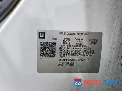 Zdjęcie 13 z 13 samochodu: 2018 CHEVROLET CRUZE LT VIN:1G1BE5SM5J7240167 - miniatura