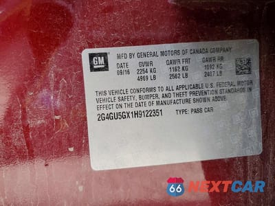 Zdjęcie 13 z 13 samochodu: 2017 BUICK REGAL GS VIN:2G4GU5GX1H9122351 - miniatura