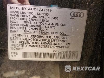Zdjęcie 13 z 13 samochodu: 2015 AUDI Q7 PREMIUM PLUS VIN:WA1LGAFE6FD008715 - miniatura