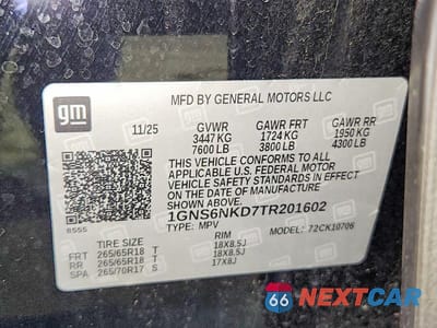 Zdjęcie 13 z 13 samochodu: 2026 CHEVROLET TAHOE K1500 LT VIN:1GNS6NKD7TR201602 - miniatura