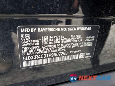 Zdjęcie 12 z 12 samochodu: 2023 BMW X5 SDRIVE 40I VIN:5UXCR4C01P9R07298 - miniatura