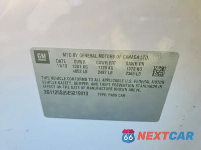 Zdjęcie 12 z 12 samochodu: 2014 CHEVROLET IMPALA LT VIN:2G1125S39E9219810 - miniatura