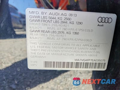 Zdjęcie 13 z 13 samochodu: 2014 AUDI SQ5 PRESTIGE VIN:WA1VGAFP7EA035075 - miniatura