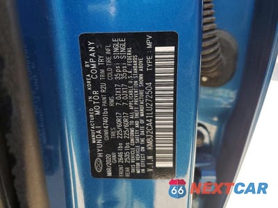 Zdjęcie 13 z 13 samochodu: 2020 HYUNDAI TUCSON SE VIN:KM8J2CA41LU272504 - miniatura