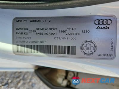 Zdjęcie 12 z 12 samochodu: 2013 AUDI A6 PREMIUM VIN:WAUHFCFC5DN031075 - miniatura