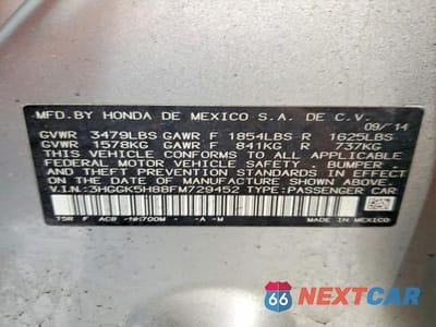 Zdjęcie 13 z 13 samochodu: 2015 HONDA FIT EX VIN:3HGGK5H88FM729452 - miniatura