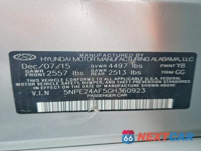 Zdjęcie 12 z 12 samochodu: 2016 HYUNDAI SONATA SE VIN:5NPE24AF5GH360923 - miniatura