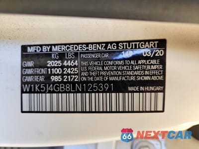 Zdjęcie 12 z 12 samochodu: 2020 MERCEDES-BENZ CLA 250 VIN:W1K5J4GB8LN125391 - miniatura