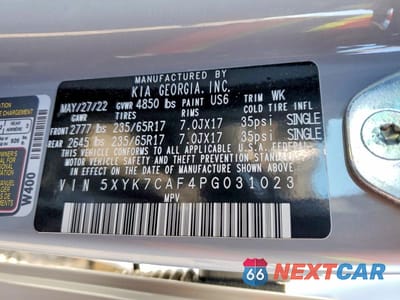 Zdjęcie 13 z 13 samochodu: 2023 KIA SPORTAGE X-PRO VIN:5XYK7CAF4PG031023 - miniatura