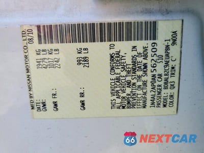 Zdjęcie 12 z 12 samochodu: 2010 NISSAN ALTIMA VIN:1N4AL2AP0AN562509 - miniatura