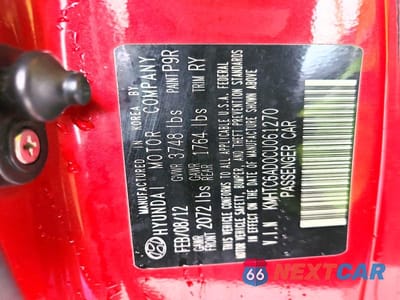 Zdjęcie 13 z 13 samochodu: 2012 HYUNDAI VELOSTER BASE VIN:KMHTC6AD0CU061270 - miniatura