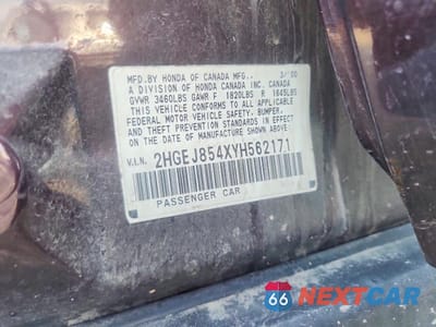 Zdjęcie 13 z 13 samochodu: 2000 HONDA CIVIC EX VIN:2HGEJ854XYH562171 - miniatura