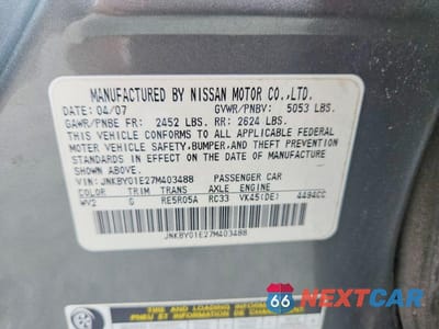 Zdjęcie 12 z 12 samochodu: 2007 INFINITI M45 VIN:JNKBY01E27M403488 - miniatura