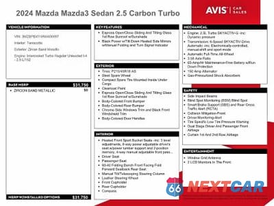 Zdjęcie 12 z 13 samochodu: 2024 MAZDA 3 CARBON TURBO VIN:3MZBPBXY4RM406897 - miniatura
