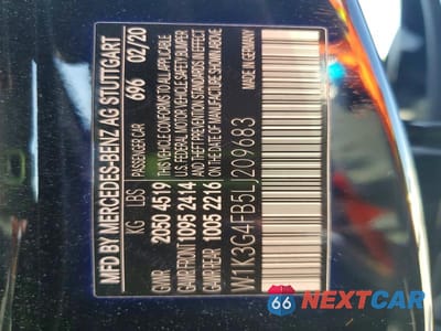 Zdjęcie 12 z 12 samochodu: 2020 MERCEDES-BENZ A 220 4MATIC VIN:W1K3G4FB5LJ209683 - miniatura