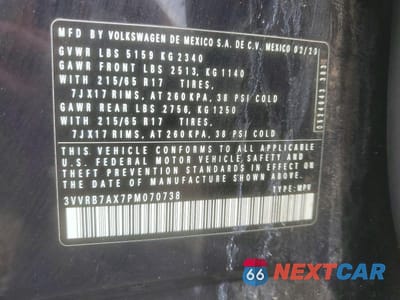 Zdjęcie 13 z 13 samochodu: 2023 VOLKSWAGEN TIGUAN S VIN:3VVRB7AX7PM070738 - miniatura