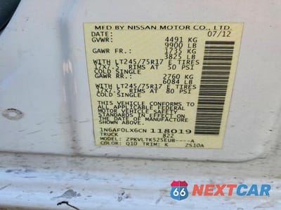 Zdjęcie 13 z 13 samochodu: 2012 NISSAN NV 2500 HD S VIN:1N6AF0LX6CN118019 - miniatura
