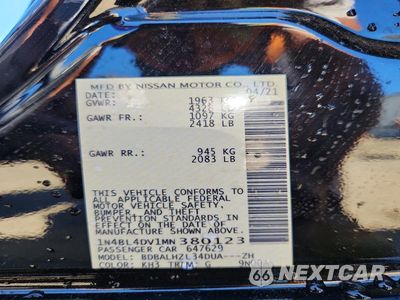 Zdjęcie 13 z 13 samochodu: 2021 NISSAN ALTIMA SV VIN:1N4BL4DV1MN380123 - miniatura