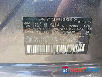 Zdjęcie 12 z 12 samochodu: 2026 SUBARU CROSSTREK PREMIUM VIN:4S4GUHD60T3749525 - miniatura