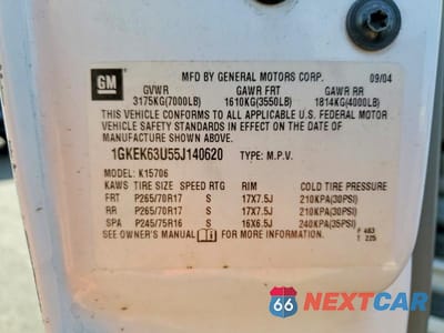 Zdjęcie 13 z 13 samochodu: 2005 GMC YUKON DENALI VIN:1GKEK63U55J140620 - miniatura