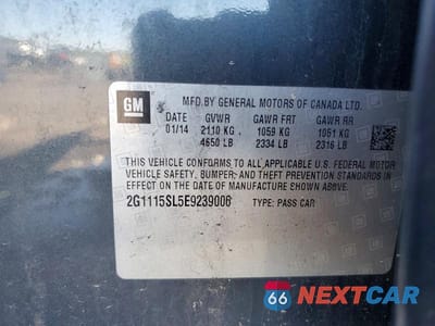 Zdjęcie 13 z 13 samochodu: 2014 CHEVROLET IMPALA LT VIN:2G1115SL5E9239006 - miniatura
