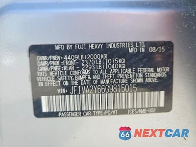 Zdjęcie 12 z 12 samochodu: 2016 SUBARU WRX STI LIMITED VIN:JF1VA2Y66G9815015 - miniatura