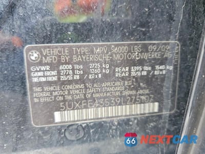 Zdjęcie 14 z 14 samochodu: 2009 BMW X5 XDRIVE30I VIN:5UXFE43539L275107 - miniatura