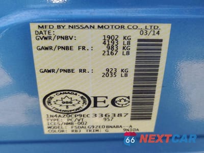 Zdjęcie 13 z 13 samochodu: 2014 NISSAN LEAF S 5DR VIN:1N4AZ0CP9EC336387 - miniatura