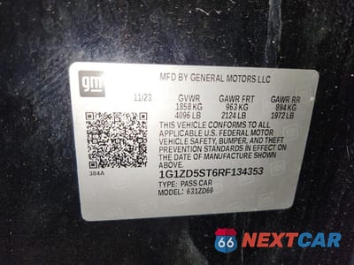 Zdjęcie 12 z 12 samochodu: 2024 CHEVROLET MALIBU LT VIN:1G1ZD5ST6RF134353 - miniatura