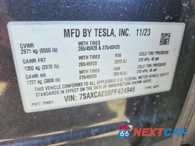 Zdjęcie 13 z 13 samochodu: 2023 TESLA MODEL X VIN:7SAXCAE58PF424945 - miniatura