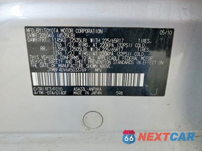 Zdjęcie 13 z 13 samochodu: 2010 TOYOTA RAV4 BASE VIN:JTMBF4DV6A5033769 - miniatura