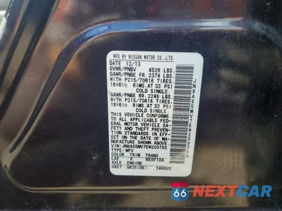 Zdjęcie 13 z 13 samochodu: 2014 NISSAN ROGUE SELECT S VIN:JN8AS5MV7EW200755 - miniatura