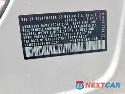 Zdjęcie 12 z 12 samochodu: 2017 VOLKSWAGEN JETTA SE VIN:3VWDB7AJ5HM313255 - miniatura