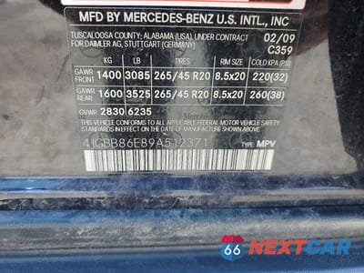 Zdjęcie 13 z 13 samochodu: 2009 MERCEDES-BENZ ML 350 VIN:4JGBB86E89A512371 - miniatura