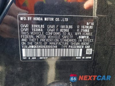 Zdjęcie 13 z 13 samochodu: 2016 HONDA FIT LX VIN:JHMGK5H50GX000246 - miniatura