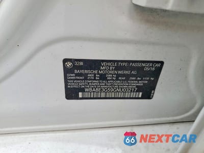 Zdjęcie 12 z 12 samochodu: 2016 BMW 328 XI SULEV VIN:WBA8E3G59GNU03217 - miniatura