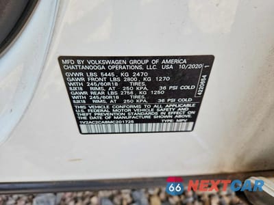 Zdjęcie 13 z 13 samochodu: 2021 VOLKSWAGEN ATLAS CROSS SPORT S VIN:1V2AC2CA8MC201725 - miniatura