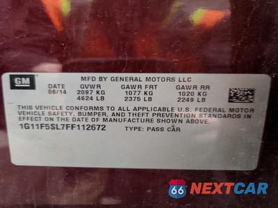 Zdjęcie 12 z 12 samochodu: 2015 CHEVROLET MALIBU LTZ VIN:1G11F5SL7FF112672 - miniatura