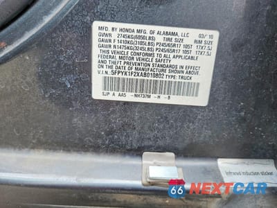 Zdjęcie 12 z 12 samochodu: 2010 HONDA RIDGELINE RT VIN:5FPYK1F2XAB010802 - miniatura